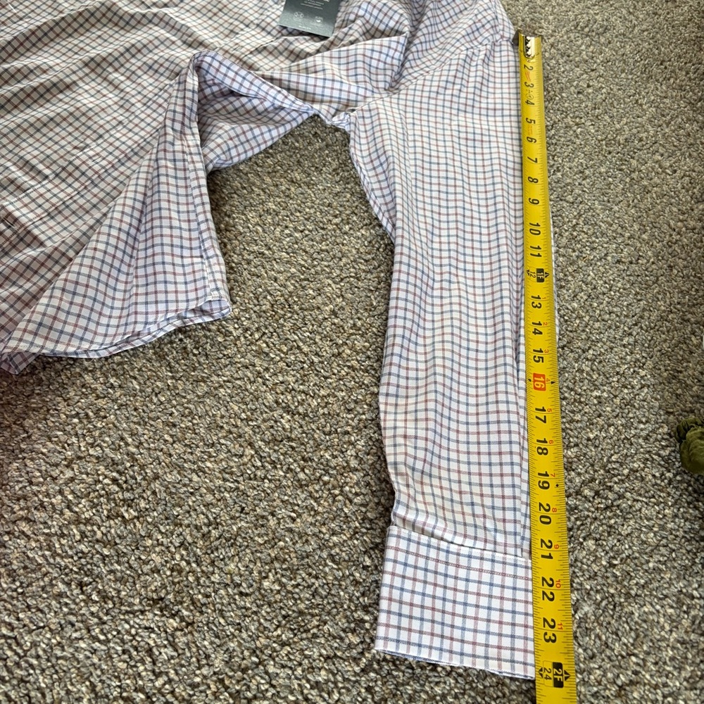 Tommy Hilfiger Mens Check Button Up Dress Shirt, White New M - Picture 6 of 6